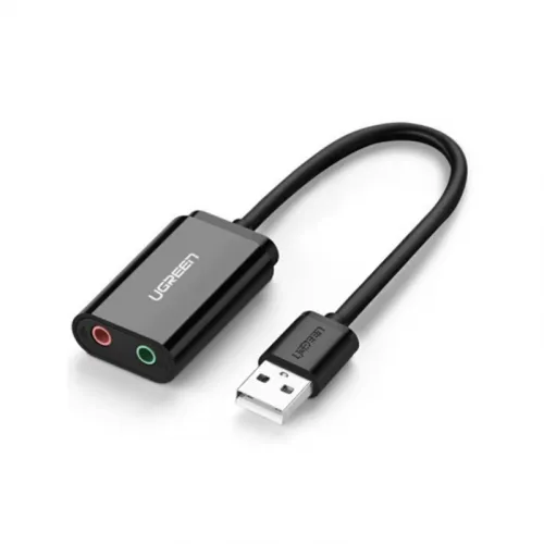 USB Sound Card UGREEN 30724 3.5mm Headphone và Microphone Jack (black)